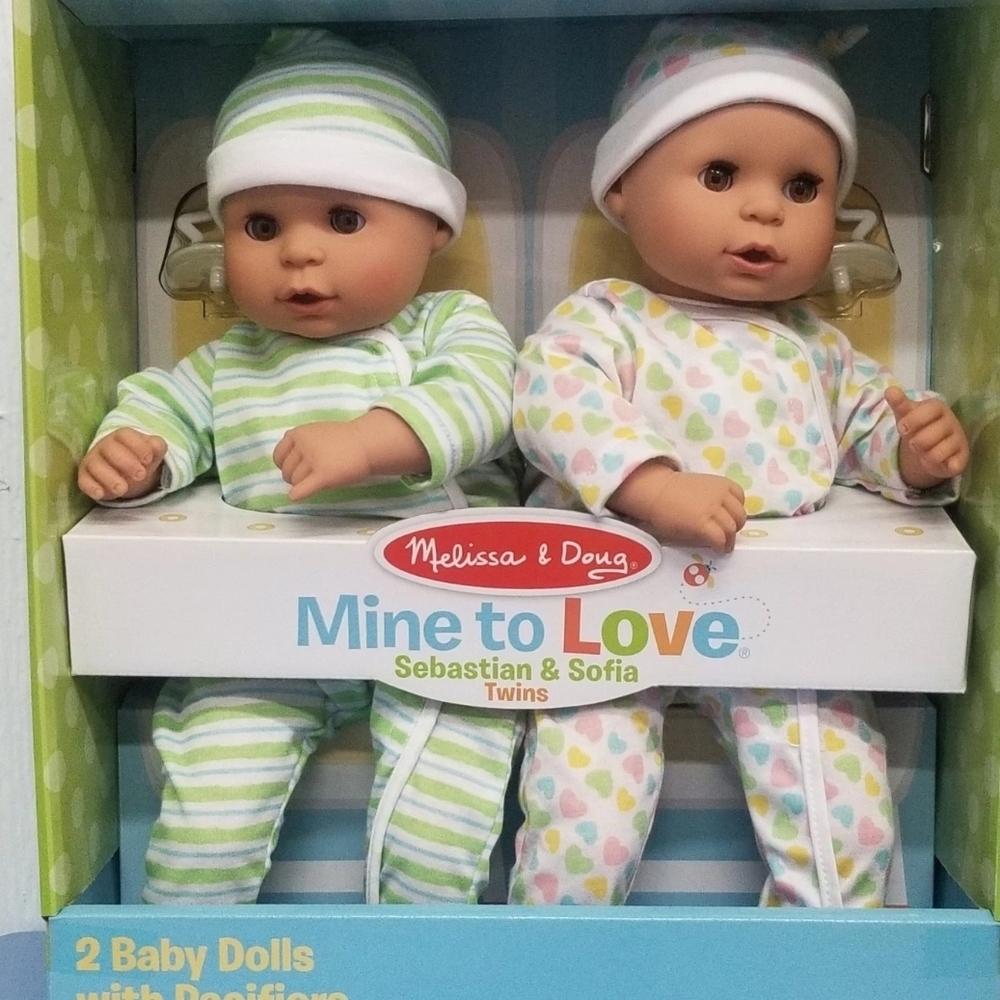 Sebastian And Sofia Melissa & Doug Mine to Love Twin Dolls Set New
